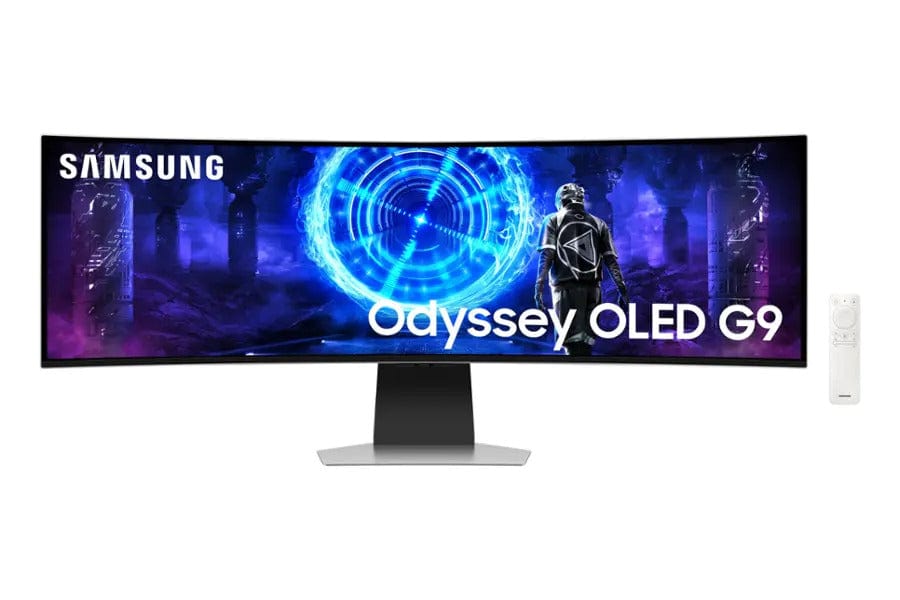 Samsung 49" Odyssey G9 Series Dual QHD OLED Curved Gaming Monitor, Smart Features, 240 Hz, 0.03ms, Silver