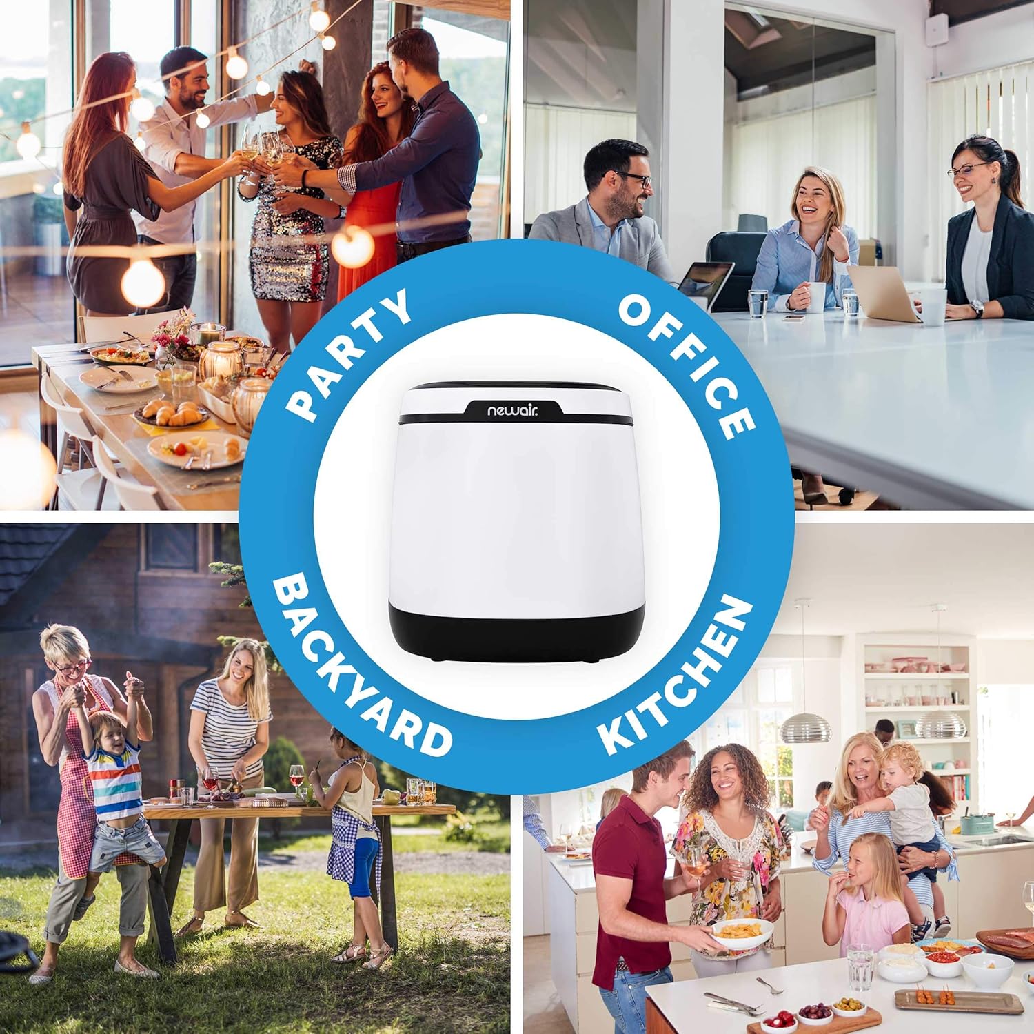 Newair Countertop Ice Maker with One Button Operation, 50 lbs of Ice a Day, White - Certified Refurbished