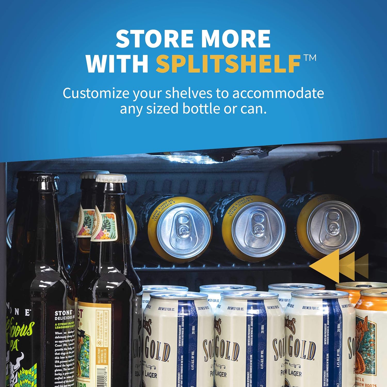 Newair Freestanding Beverage Fridge with Adjustable Shelves, 126 Cans - Certified Refurbished