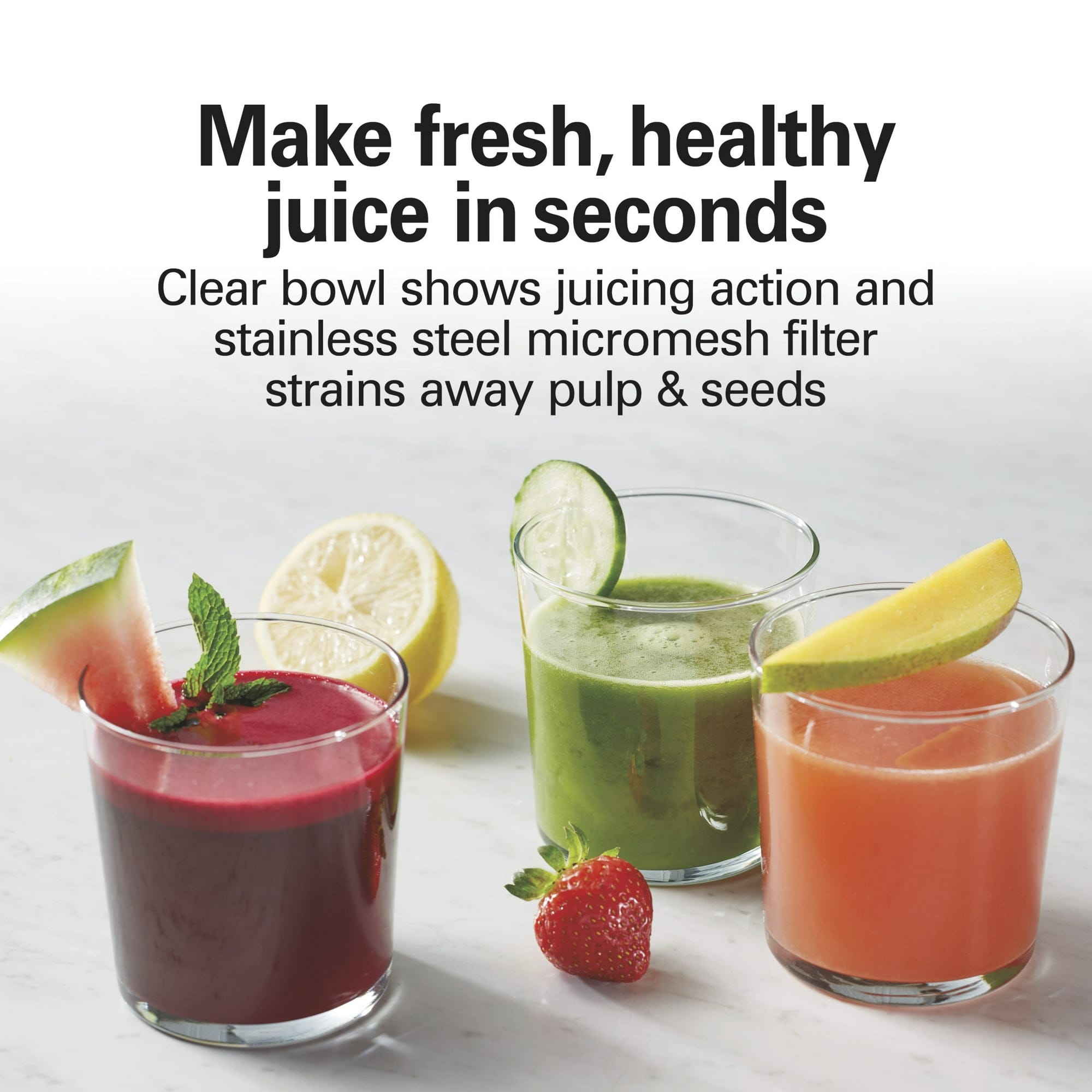 Hamilton Beach Easy Clean Juicer, Juice Extractor, Big Mouth Chute - Certified Refurbished