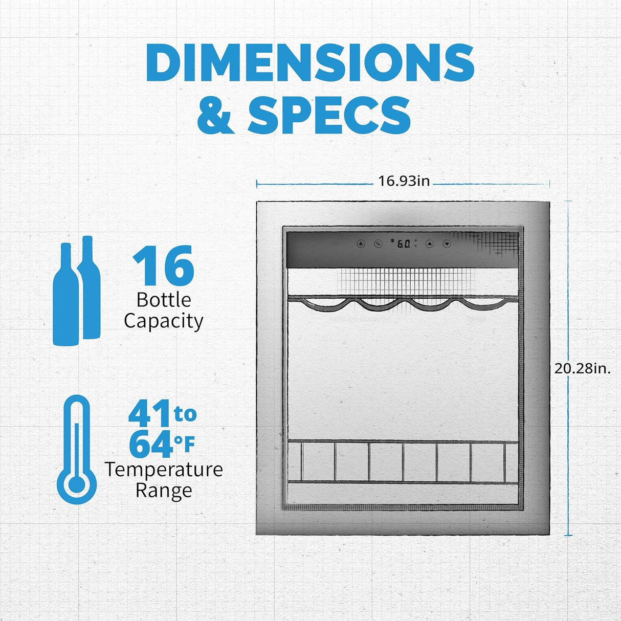 Newair Freestanding Wine Fridge with Digital Thermostat, 16 Bottles, Stainless Steel - Certified Refurbished