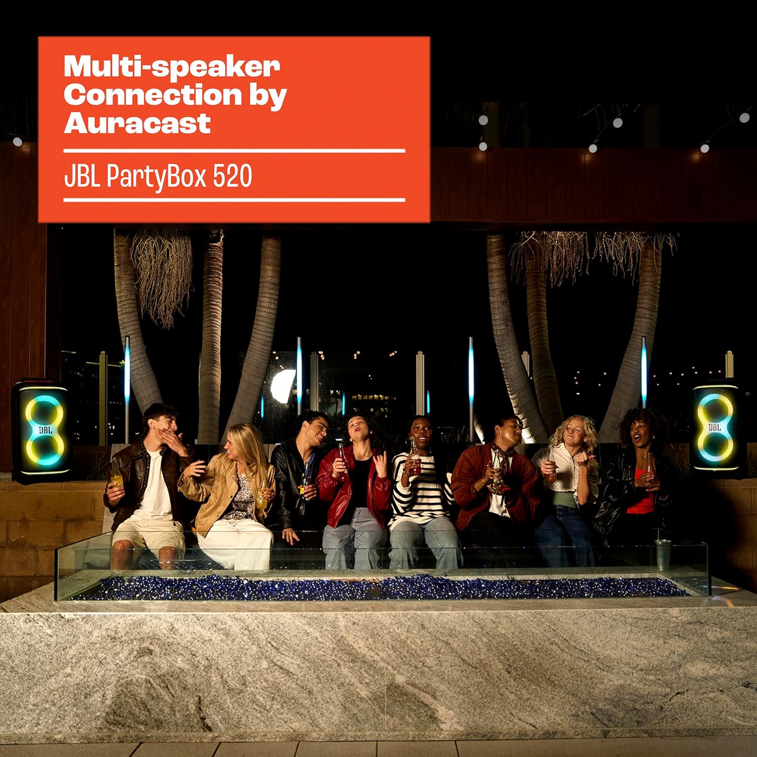 JBL PartyBox 520 Portable Floor Standing Bluetooth Speaker, Black - Certified Refurbished