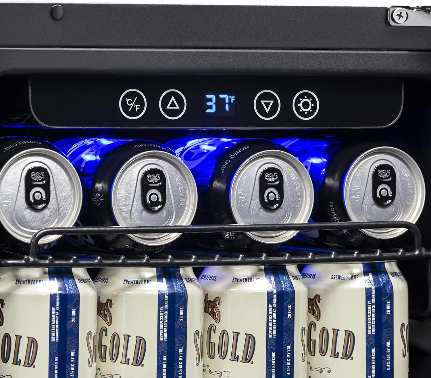 Newair 15" Built-in Beverage Fridge, 96 Cans, Black - Certified Refurbished