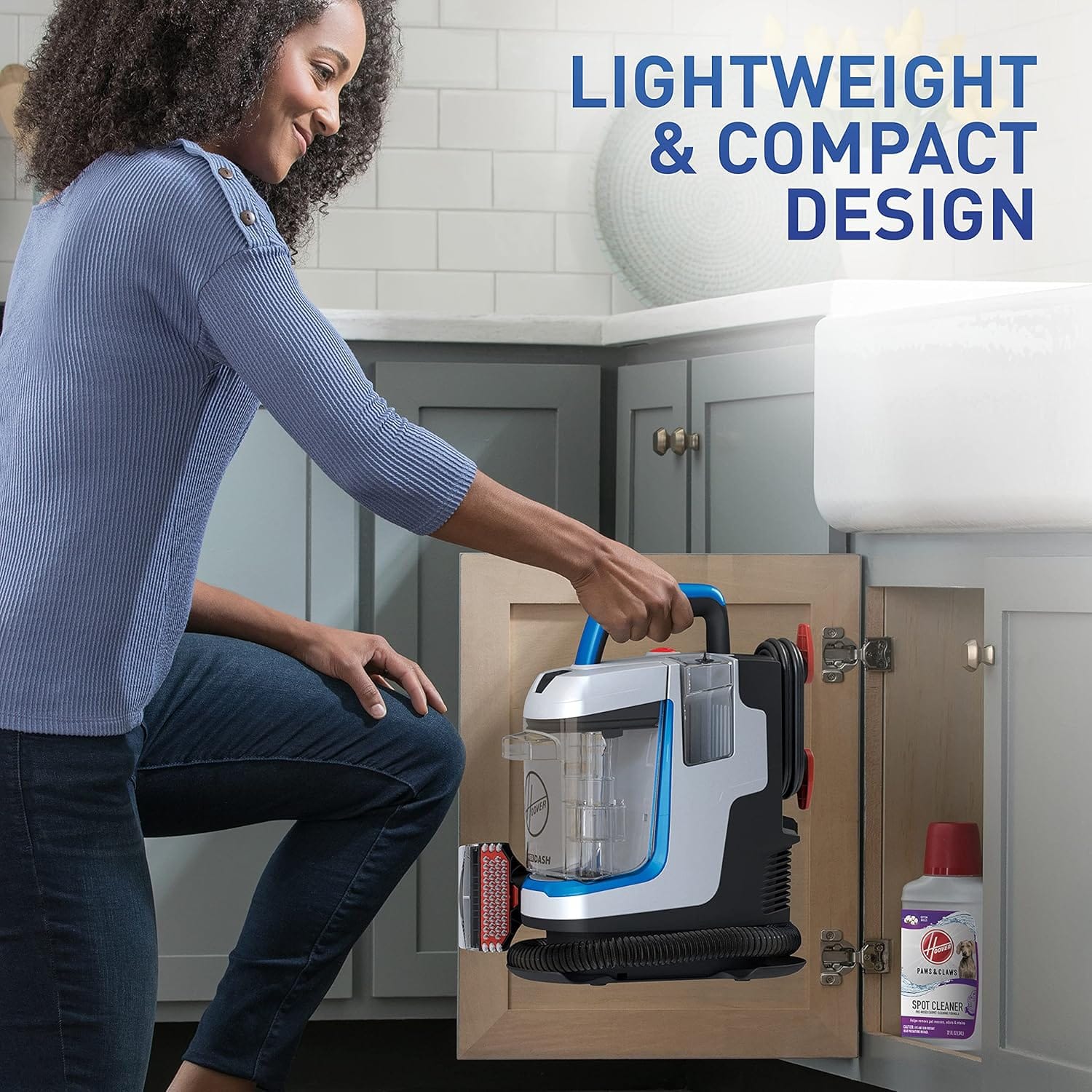 Hoover PowerDash GO Pet+ Portable Spot Carpet Cleaner, Lightweight Spot and Upholstery Shampooer Machine, Pet Stain Remover, Use with Hoover Solution