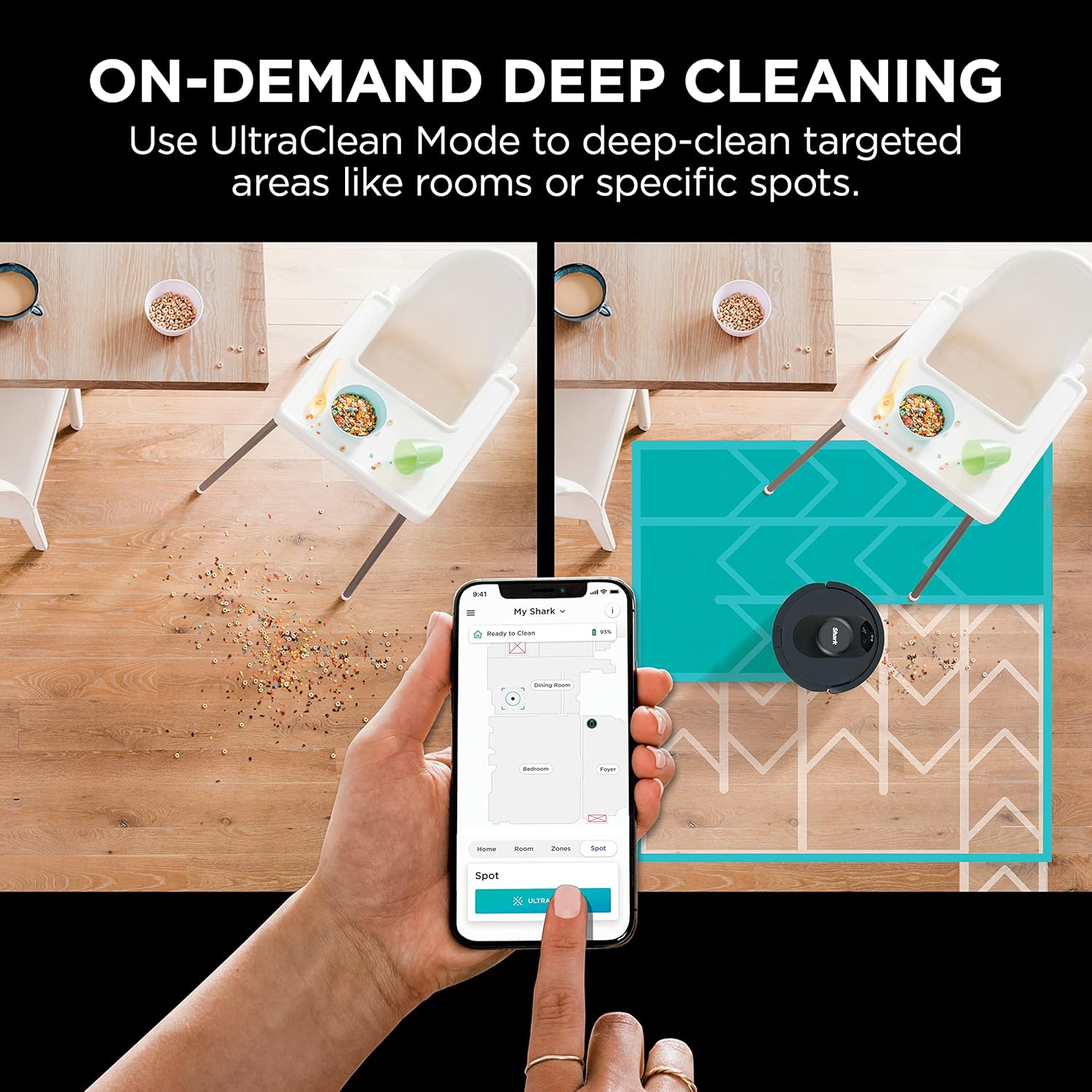 Shark AI Robot Vacuum with HEPA Self-Empty Base, LIDAR Navigation, Pet Hair, Alexa & Wi-Fi, Black - Open Box