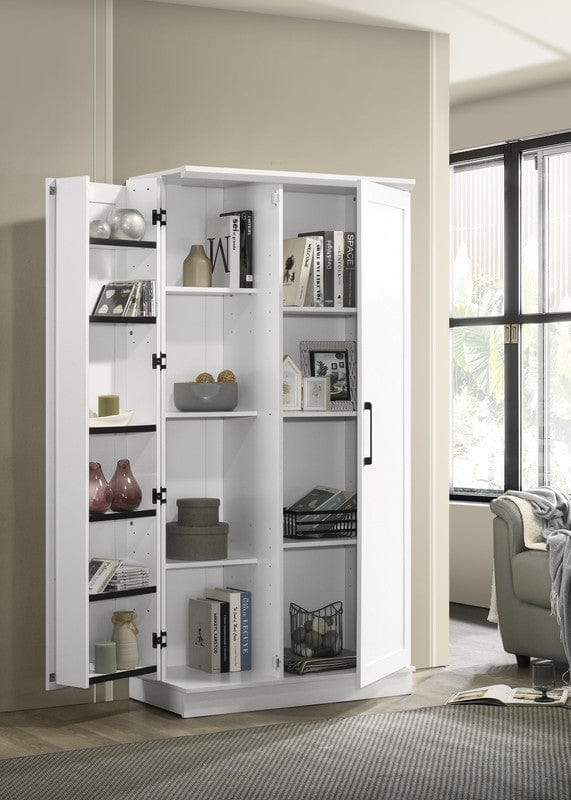Willow & Hearth Lincoln 35"W White Storage Cabinet with Swing-Out Storage Door