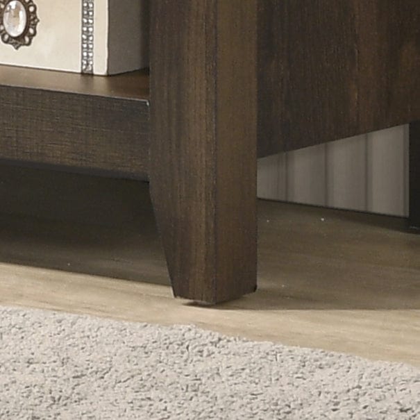 Willow & Hearth Benito Dark Dusty Brown 70"W TV Stand with Open Shelves and Cable Management