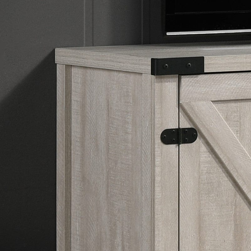 Willow & Hearth Salma Dusty Gray 58"W TV Stand with 2 Open Shelves and 2 Cabinets