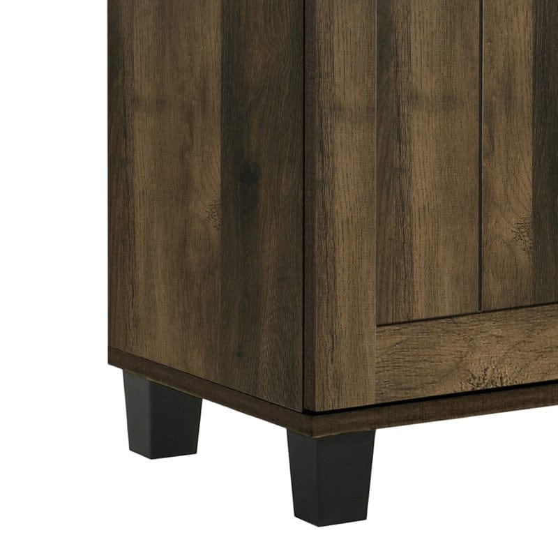 Willow & Hearth Corby 45"W Dark Dusty Oak Finish 3-Door Shoe Cabinet