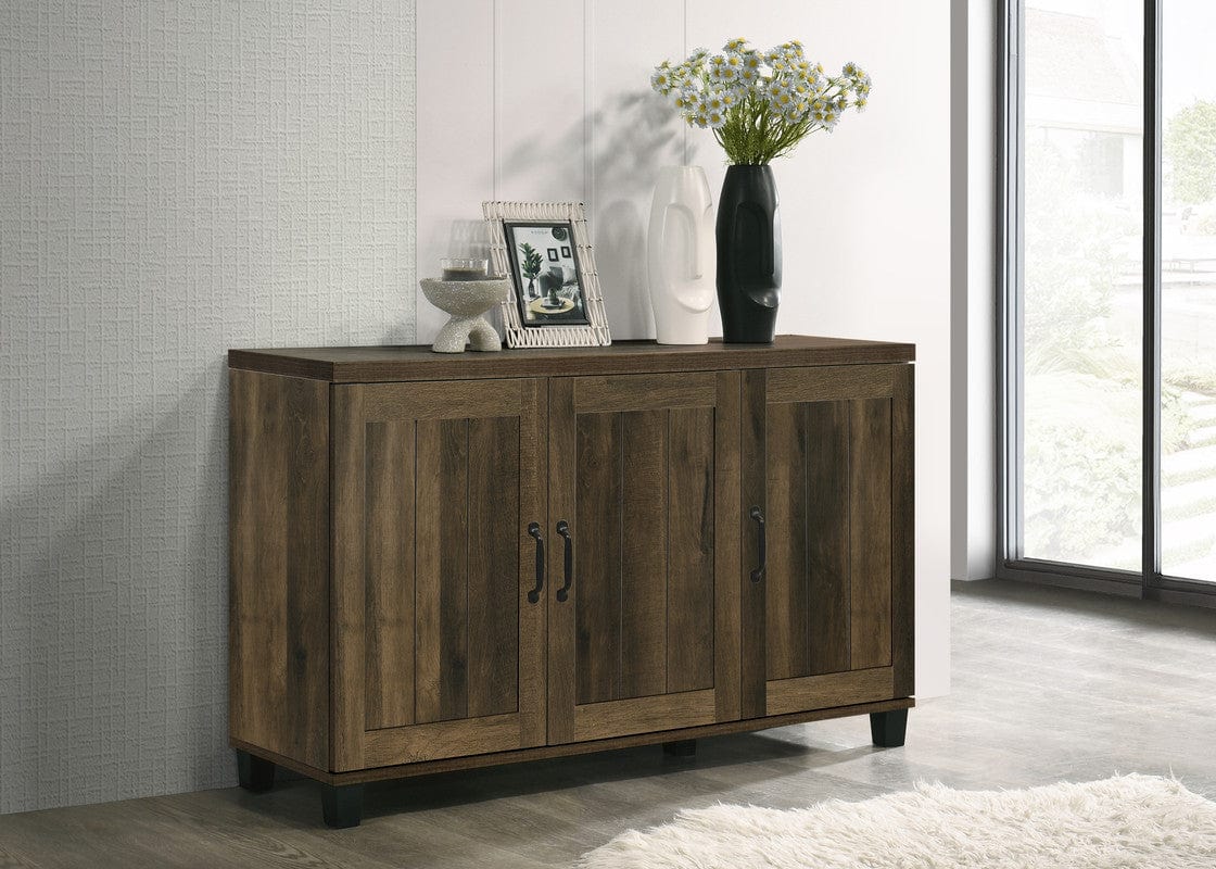 Willow & Hearth Corby 45"W Dark Dusty Oak Finish 3-Door Shoe Cabinet