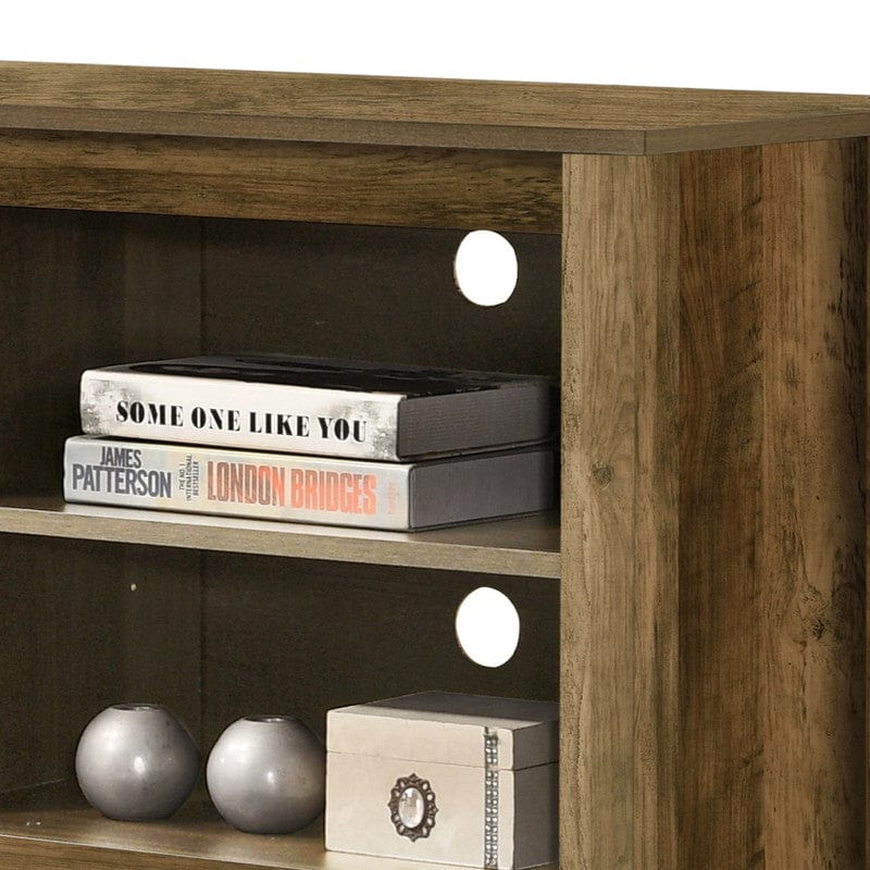 Willow & Hearth Benito Knotty Oak 70"W TV Stand with Open Shelves and Cable Management