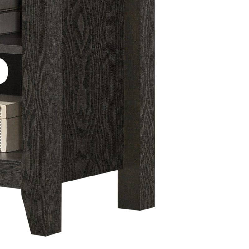 Willow & Hearth Benito Dark Gray 70"W TV Stand with Open Shelves and Cable Management