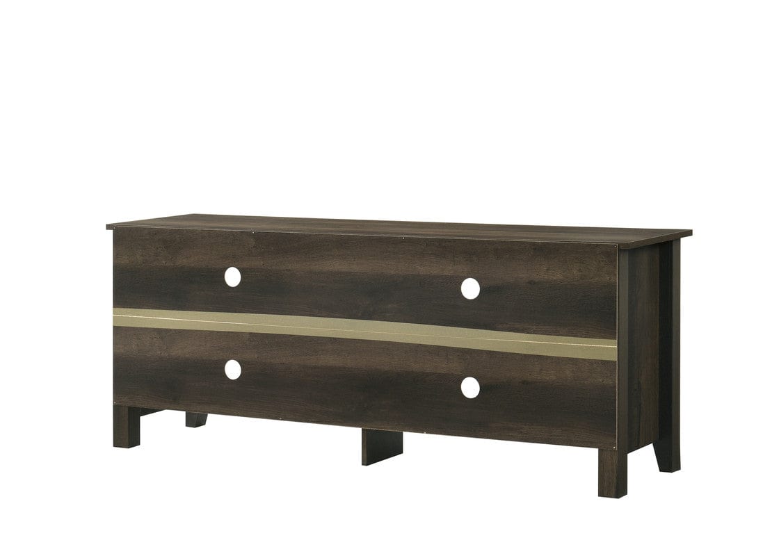 Willow & Hearth Trove 58" Wide Dark Dusty Oak Finish TV Stand with Open Shelves and Cable Management