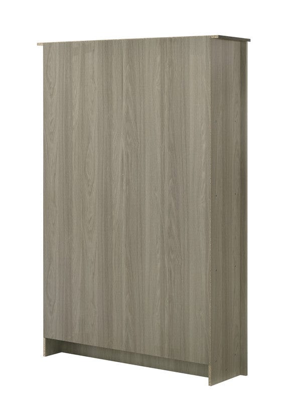 Willow & Hearth Nyla 47"W Gray Oak Bookcase Shelf with Cabinet Doors