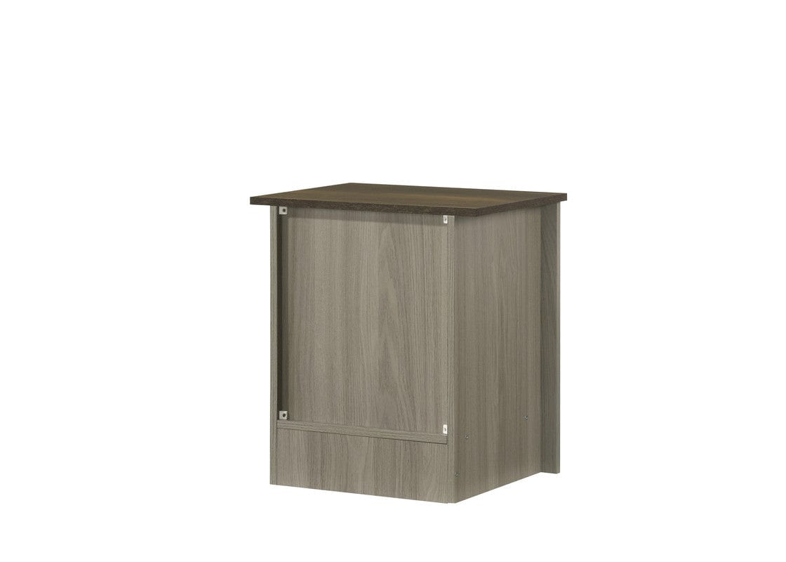 Willow & Hearth Nyla 16"W Gray Oak End Table, Side Table, Nightstand with Cabinet Door