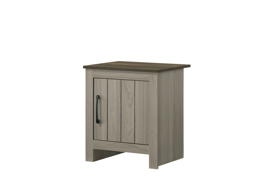 Willow & Hearth Nyla 16"W Gray Oak End Table, Side Table, Nightstand with Cabinet Door