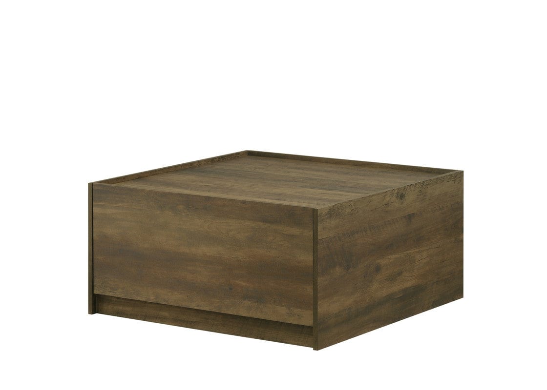 Willow & Hearth Travon 31.5"W Oak Finish Square Coffee Table with 2 Drawers