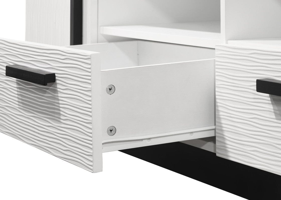 Willow & Hearth Matilda 70.5"W White Finish TV Stand with Drawers