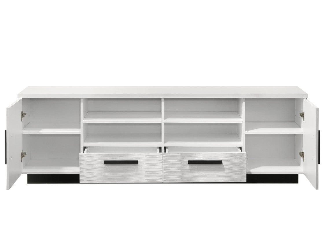 Willow & Hearth Matilda 70.5"W White Finish TV Stand with Drawers