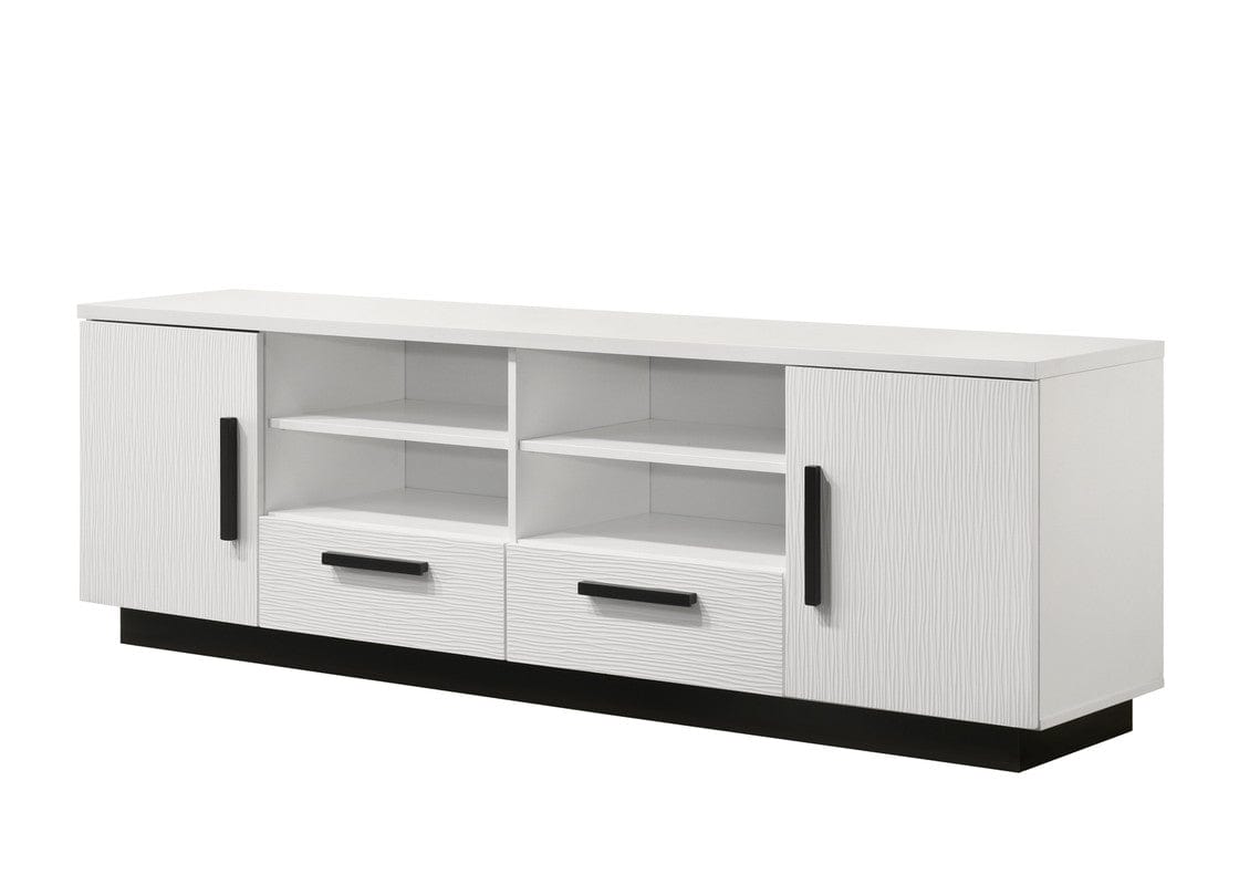 Willow & Hearth Matilda 70.5"W White Finish TV Stand with Drawers