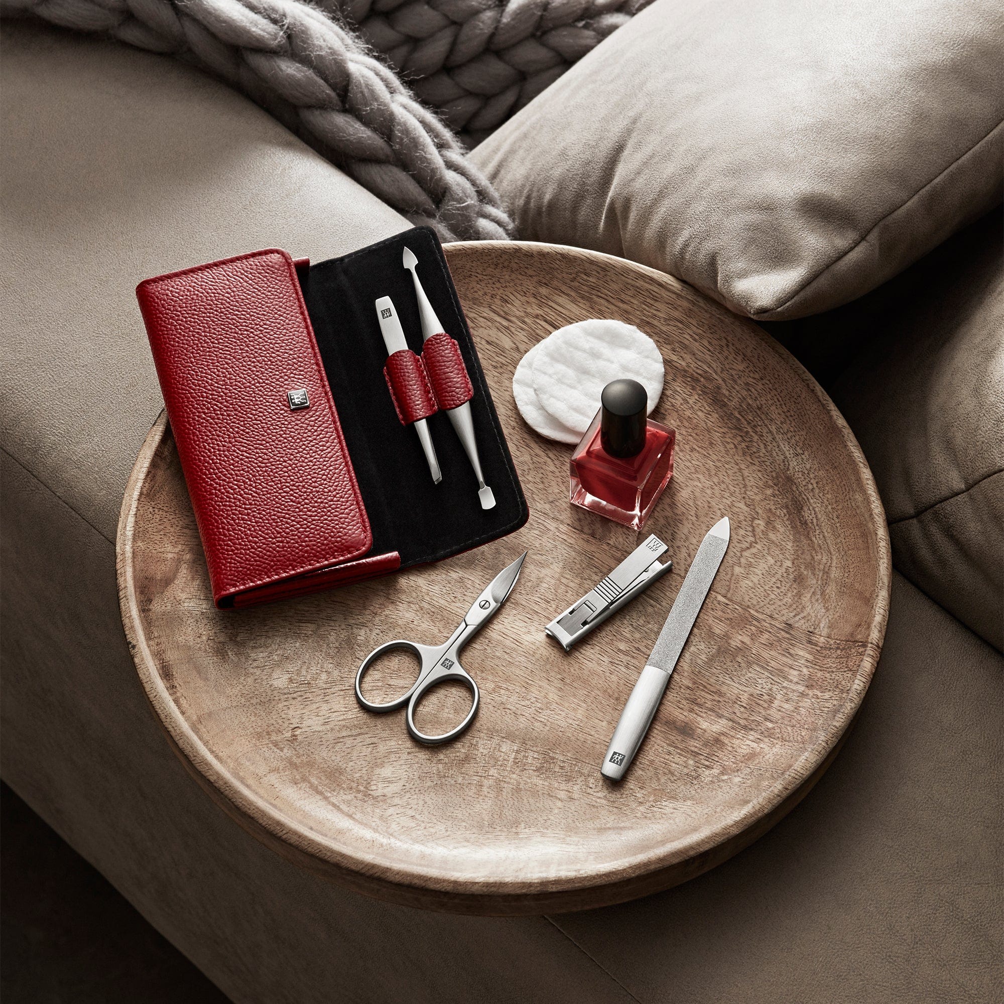Zwilling Beauty Twinox 6-pc Manicure Set with Red Leather Case