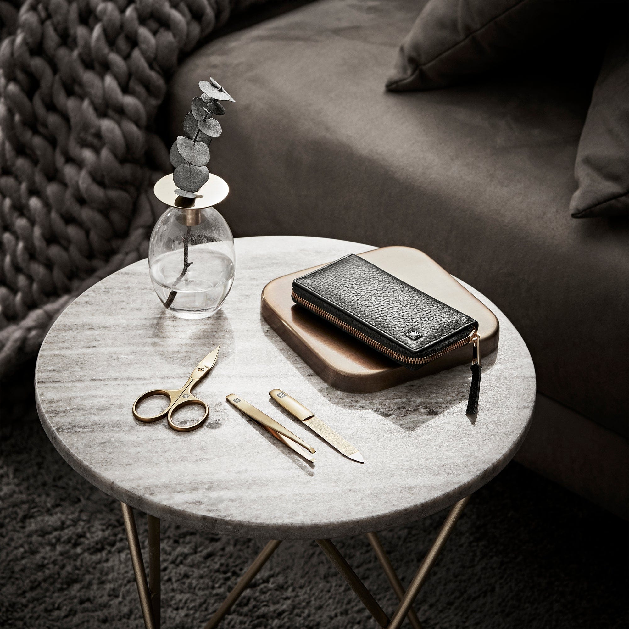 Zwilling Beauty Twinox 4-pc Gold Manicure Set with Black Leather Case