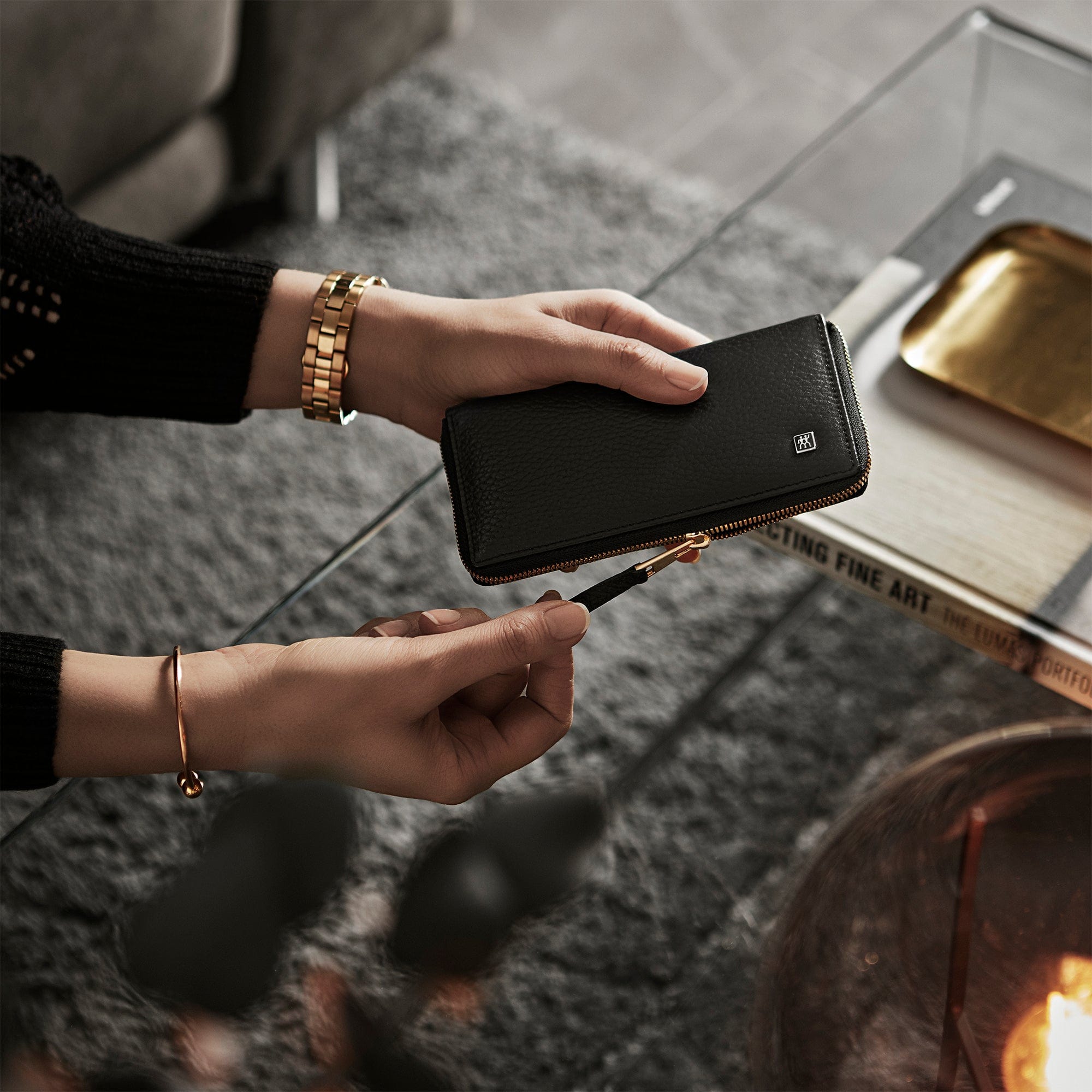 Zwilling Beauty Twinox 6-pc Gold Manicure Set with Black Leather Case