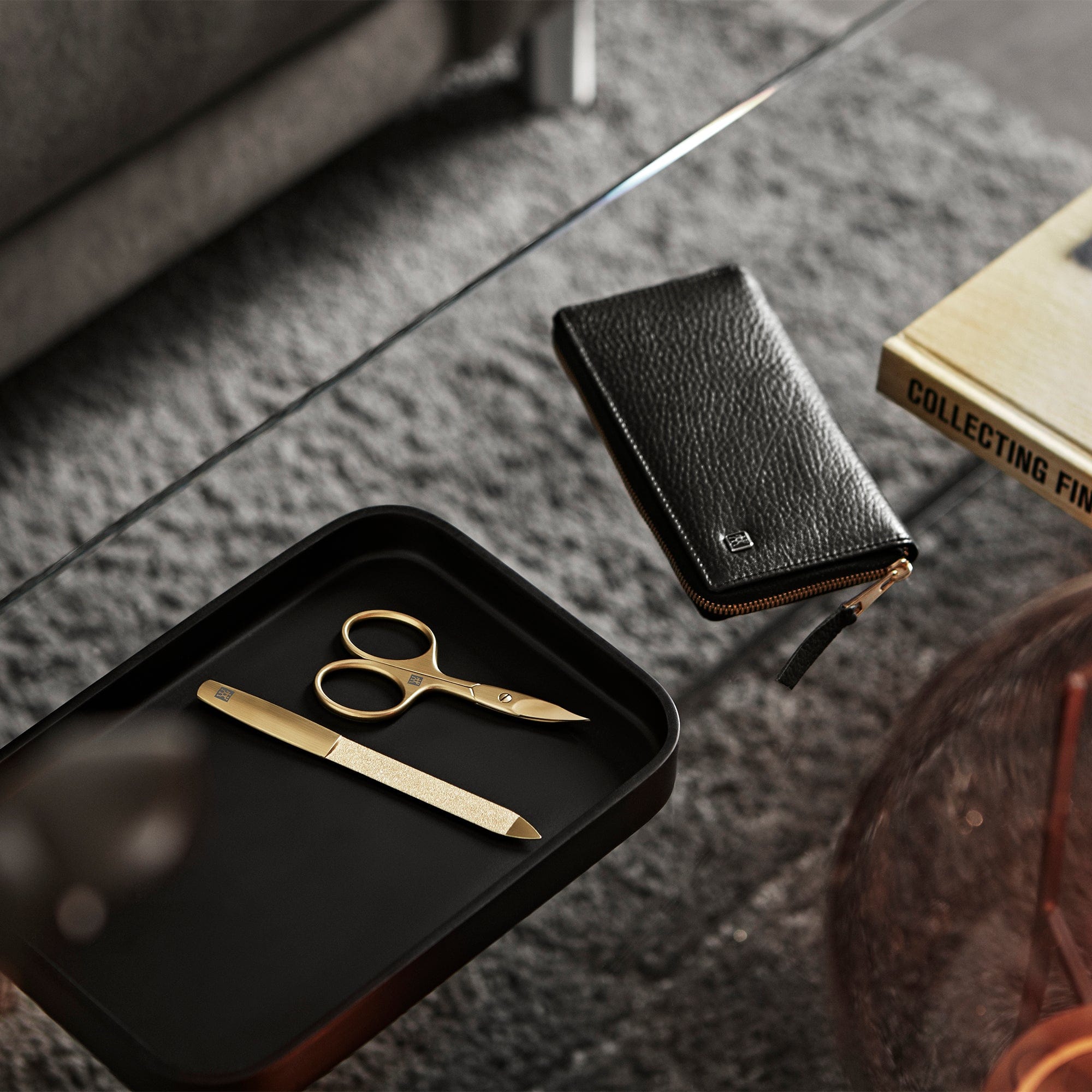 Zwilling Beauty Twinox 6-pc Gold Manicure Set with Black Leather Case