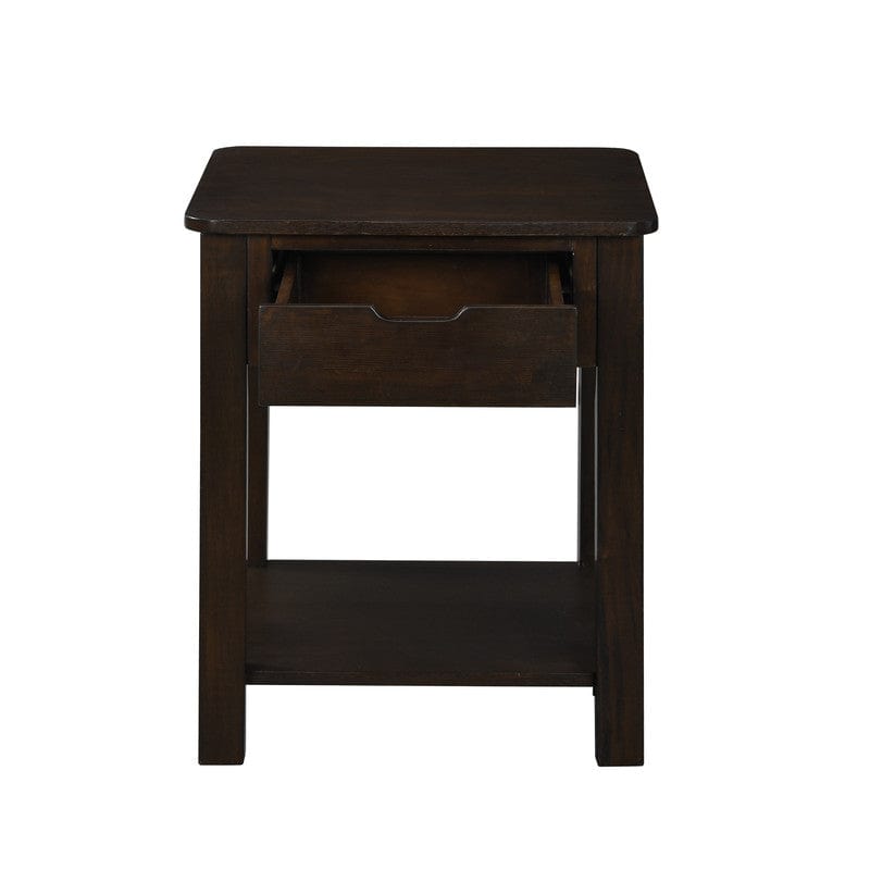 Willow & Hearth Flora 20"W Dark Brown MDF End Table with Drawer