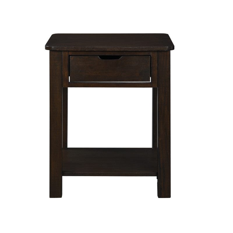 Willow & Hearth Flora 20"W Dark Brown MDF End Table with Drawer