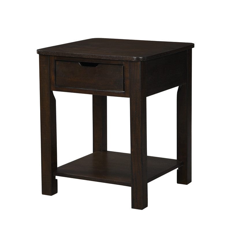 Willow & Hearth Flora 20"W Dark Brown MDF End Table with Drawer