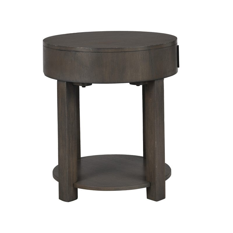 Willow & Hearth Jonah 20"W Light Brown MDF End Table with USB Ports