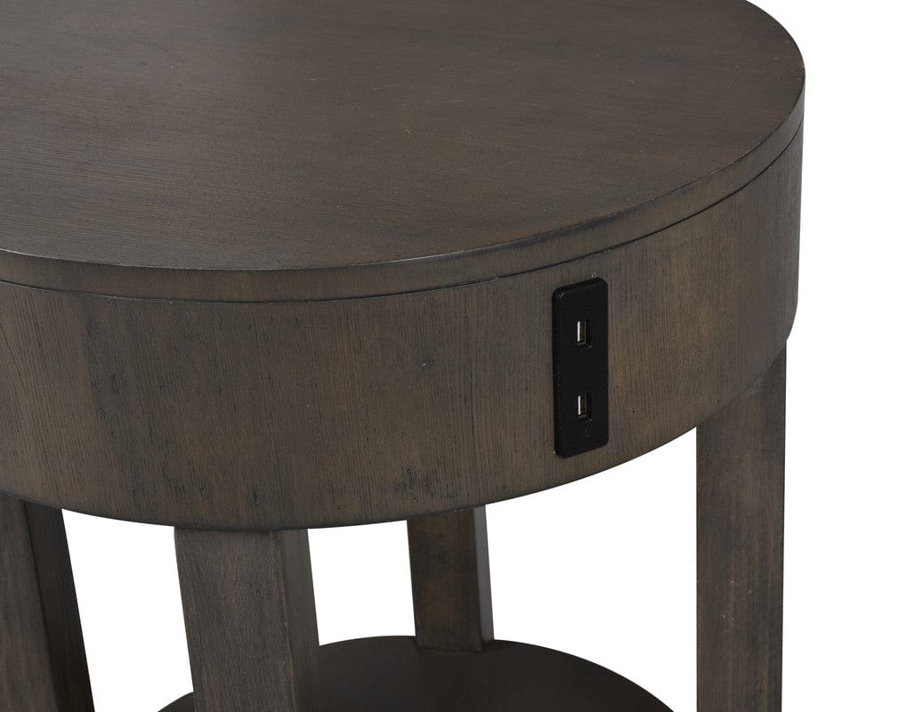 Willow & Hearth Jonah 20"W Light Brown MDF End Table with USB Ports