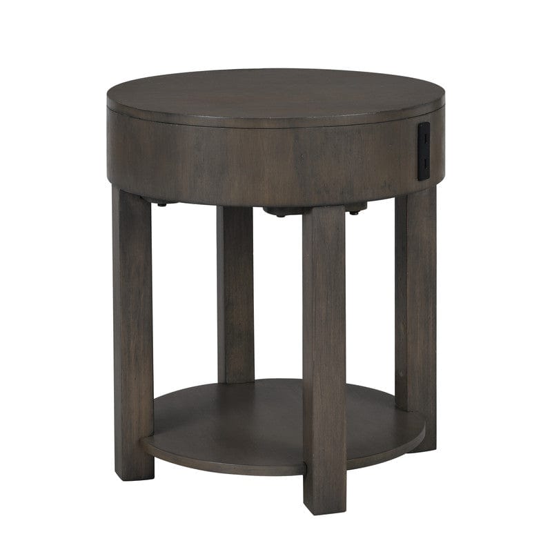 Willow & Hearth Jonah 20"W Light Brown MDF End Table with USB Ports