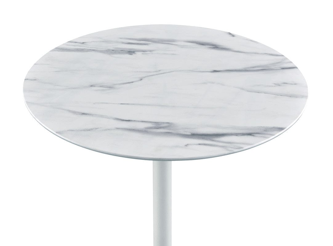 Willow & Hearth Orbit 15.5"W End Table with Height Adjustable White Marble Textured Top