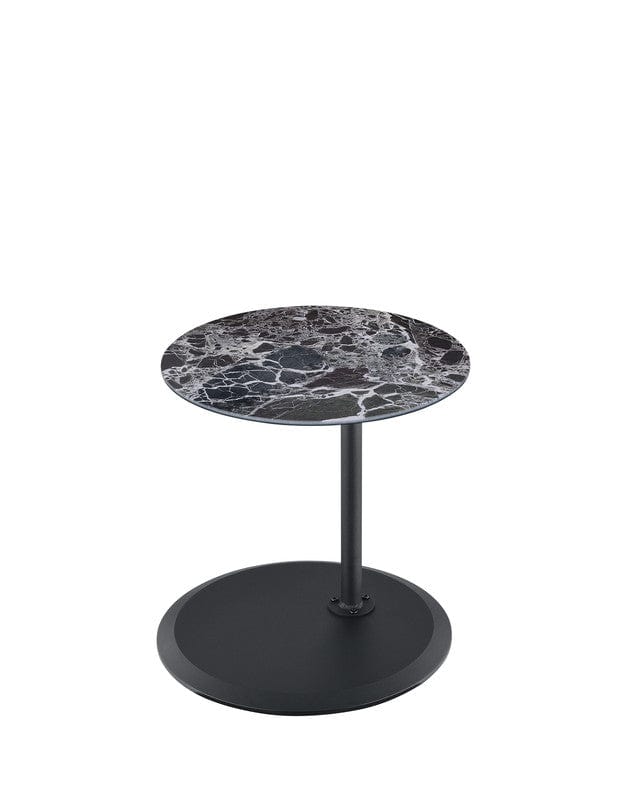 Willow & Hearth Orbit 15.5"W End Table with Height Adjustable Black Marble Textured Top