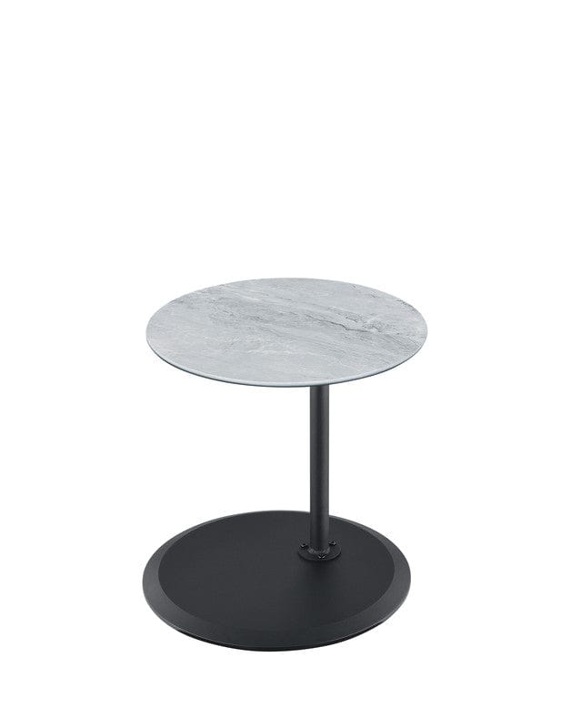 Willow & Hearth Orbit 15.5"W End Table with Height Adjustable Gray Marble Textured Top