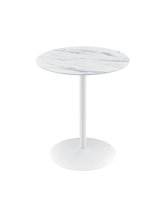 Willow & Hearth Circa 17.5"W End Table with White Marble Textured Top