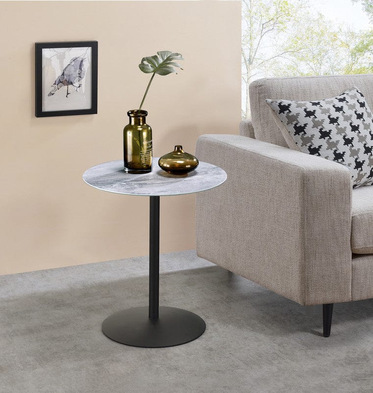 Willow & Hearth Circa 17.5"W End Table with Gray Marble Textured Top