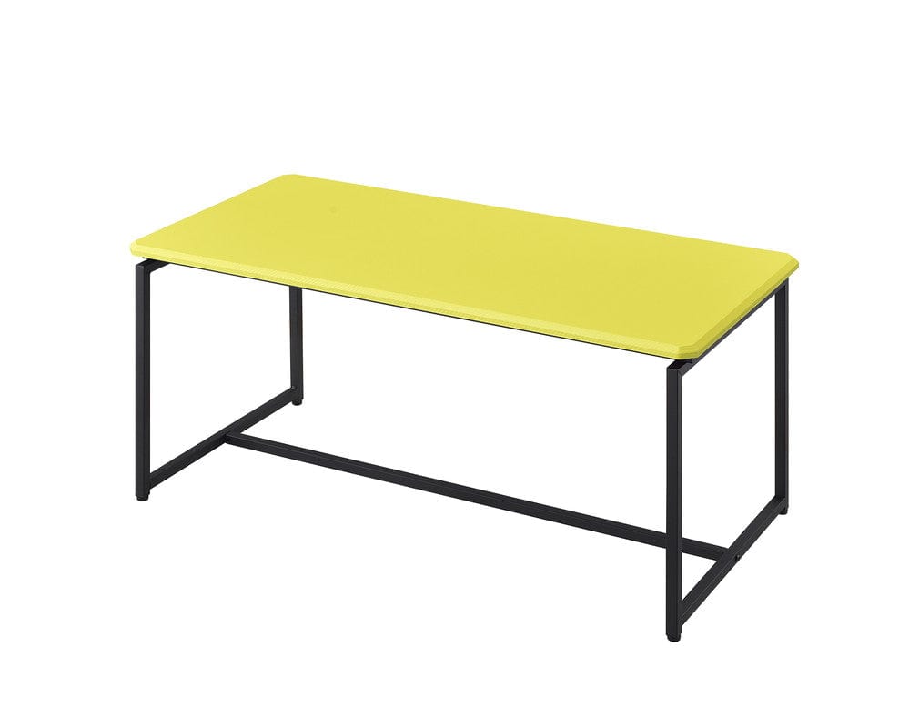 Willow & Hearth GT 3 Piece Yellow Carbon Fiber Wrap 39.5"W Coffee Table and End Table Set