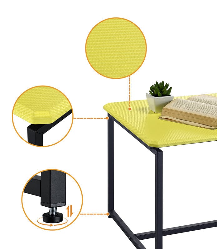 Willow & Hearth GT 3 Piece Yellow Carbon Fiber Wrap 39.5"W Coffee Table and End Table Set