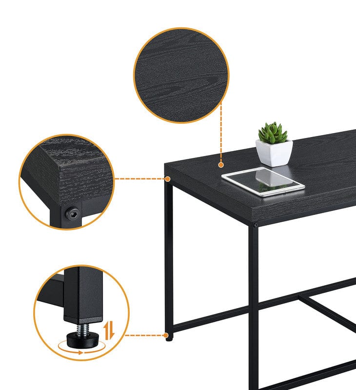 Willow & Hearth Murph 35"W Black Wood Grain 3 Piece Coffee Table Set