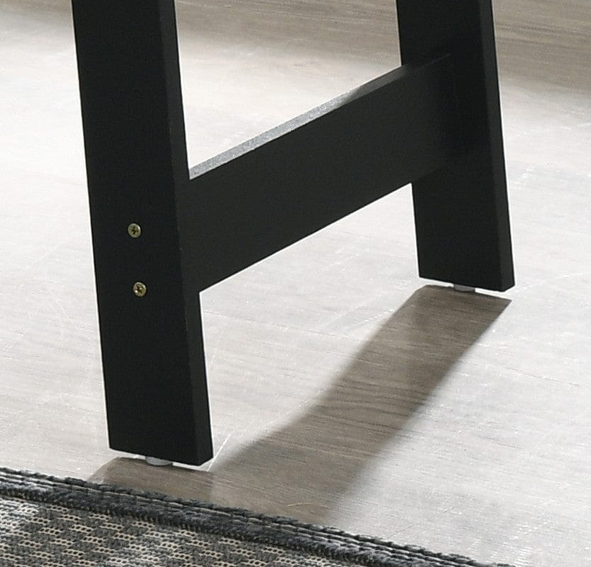 Willow & Hearth Kenzo 19"W Black End Table with Faux Marble Top Finish