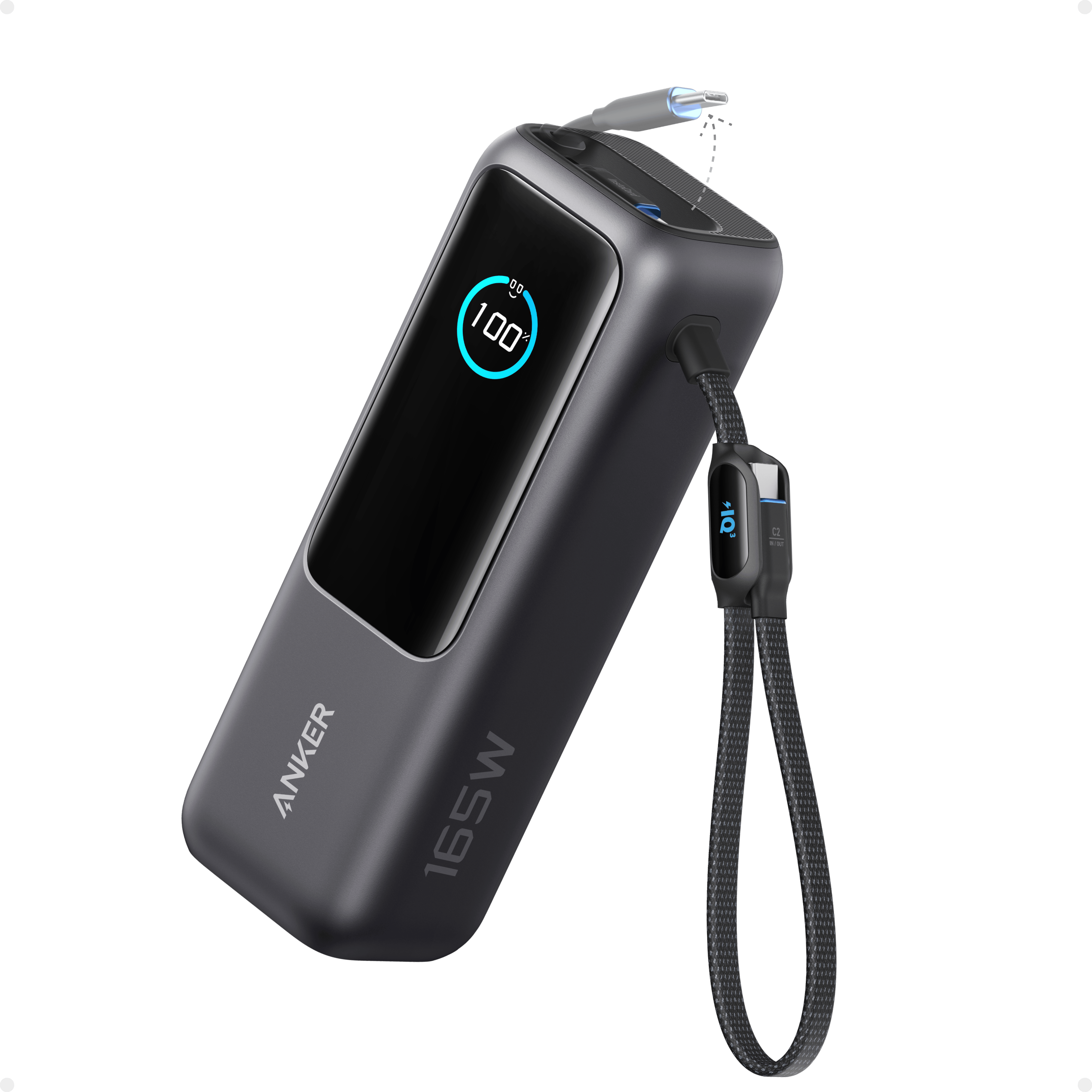 Anker Laptop Power Bank (25K, 165W, Built-In and Retractable Cables)