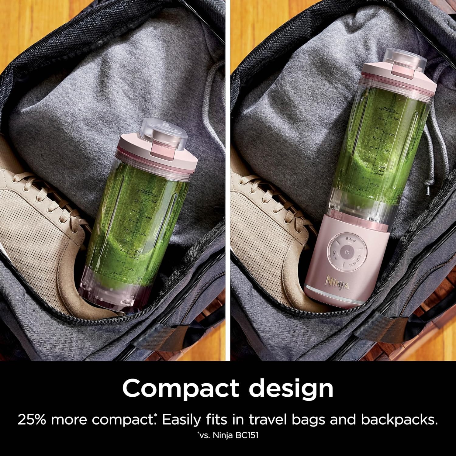 Ninja Blast Max Personal Cordless Blender for Smoothies, Blend, Ice Crush, 22 oz. Twist & Go Vessel, Pink - Certified Refurbished