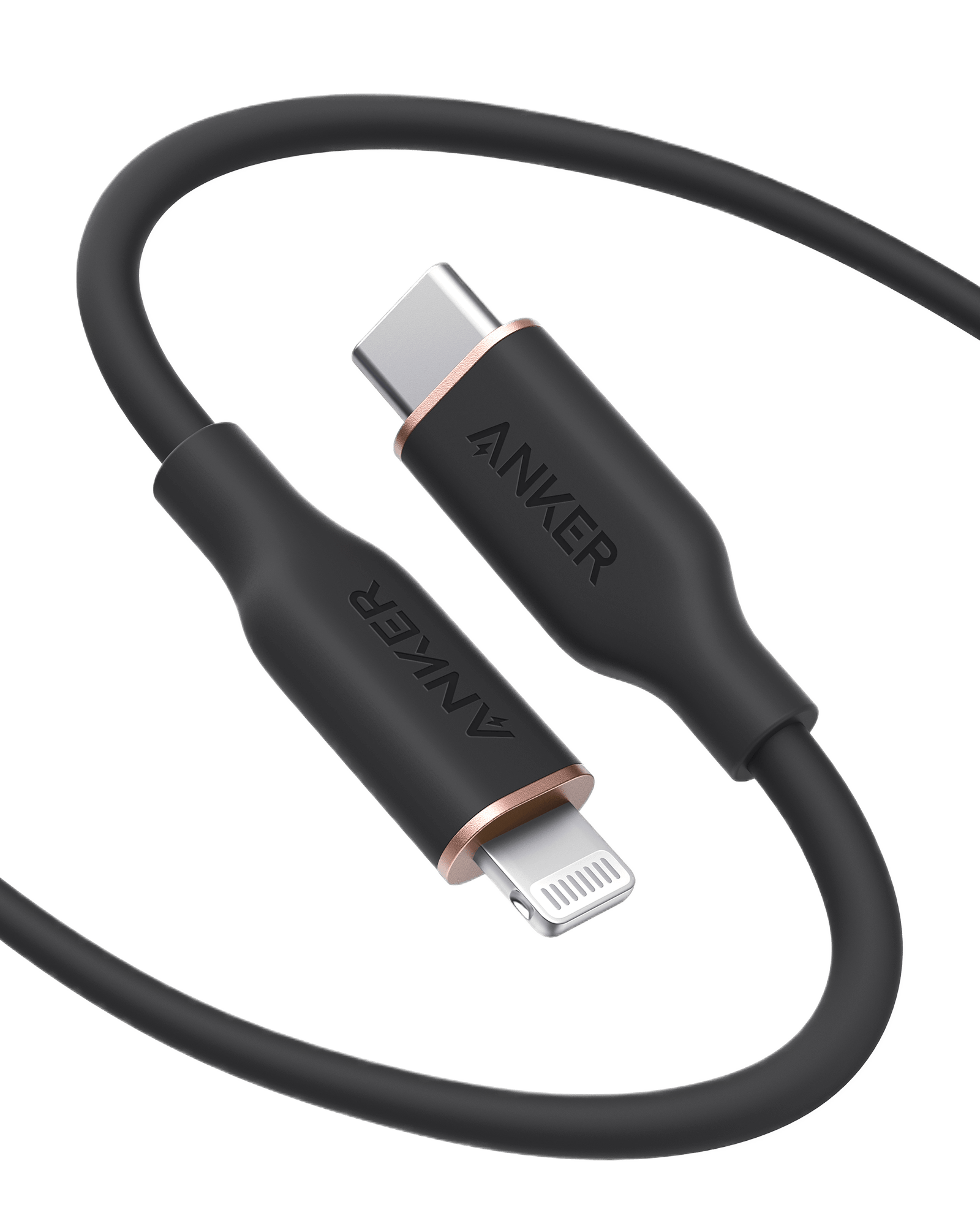Anker <b>641</b> USB-C to Lightning Cable (Flow, 3 ft Silicone)