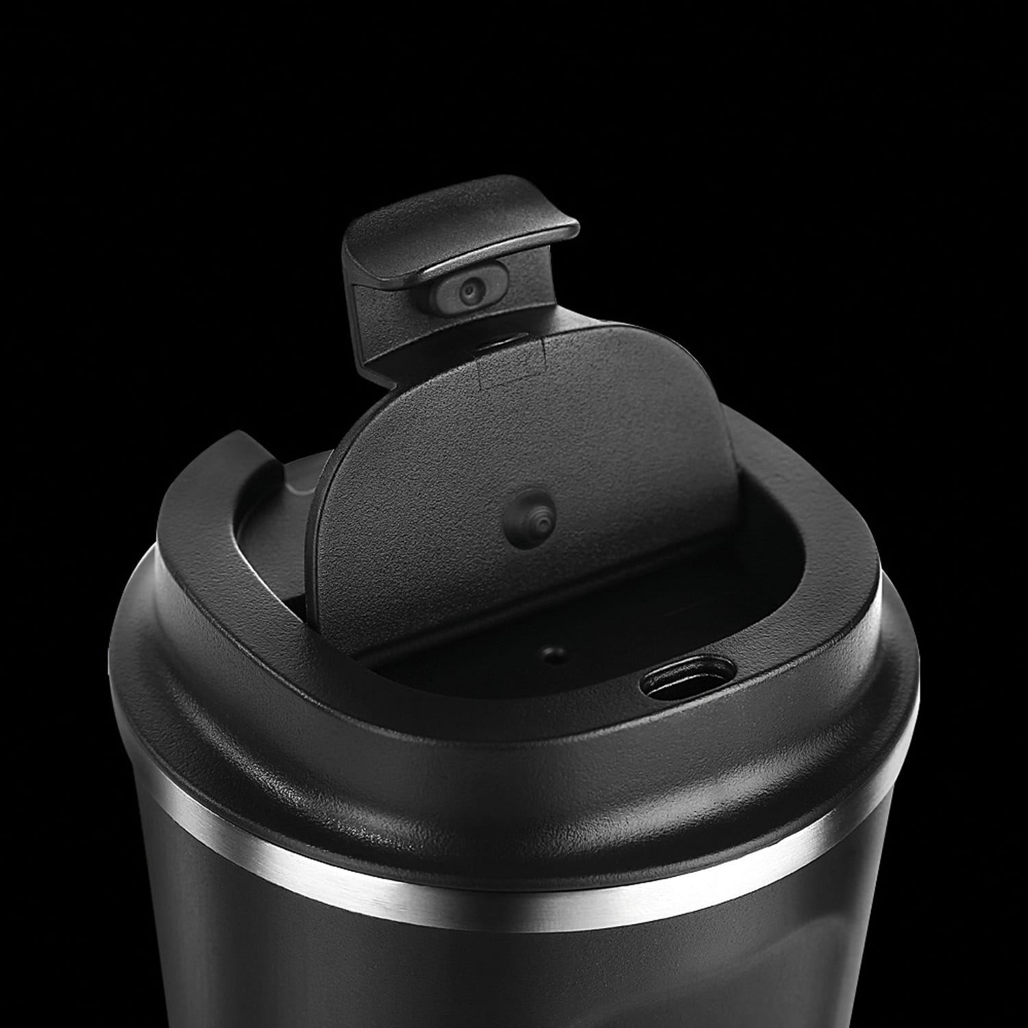 Asobu Cafe Compact Insulated Travel Coffee Mug, 13-Oz. Capacity, Black