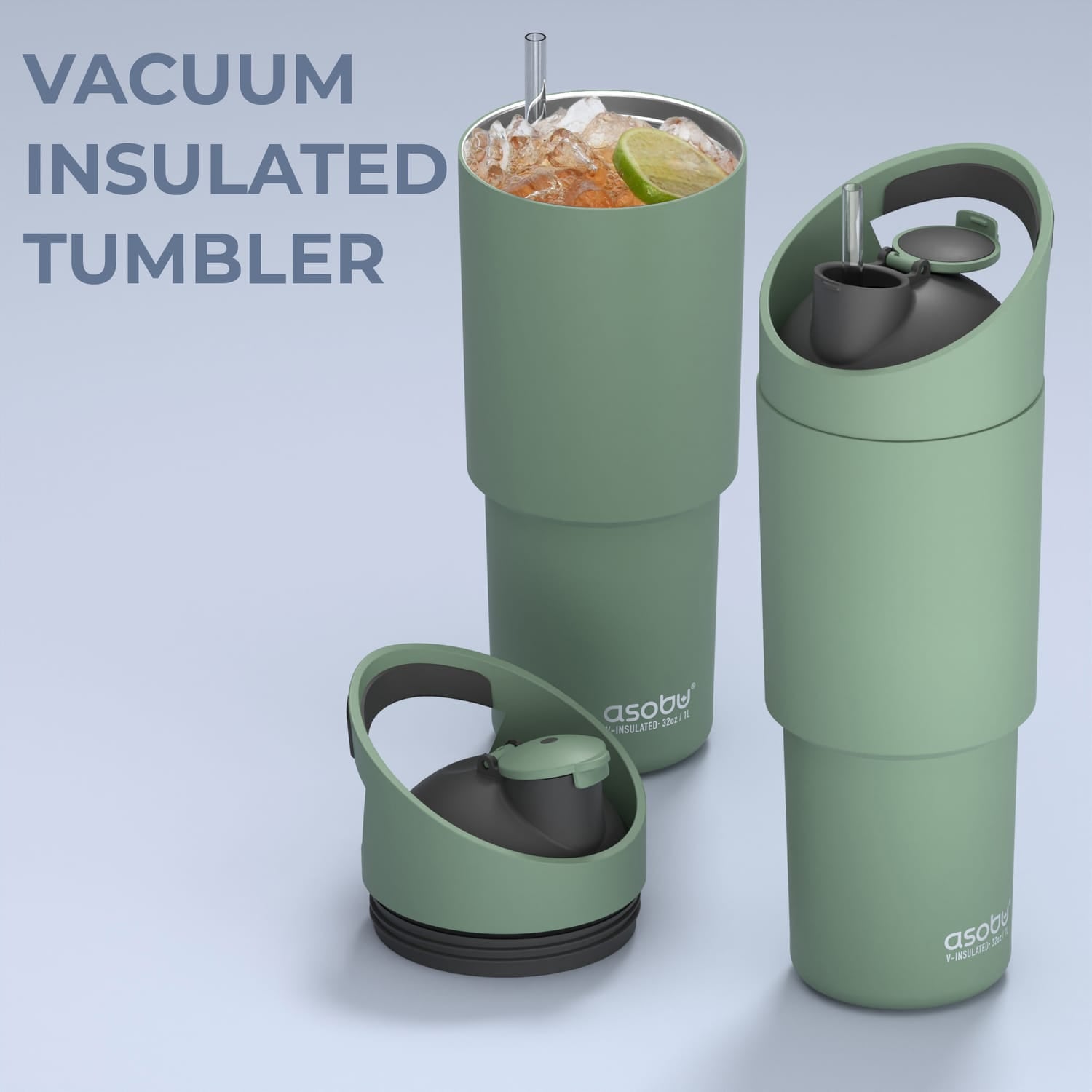 Asobu 32-Oz. Cosmic Insulated Water Bottle, Basil Green