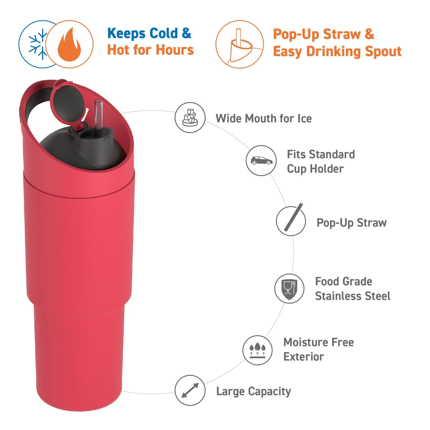 Asobu 32-Oz. Cosmic Insulated Water Bottle, Red