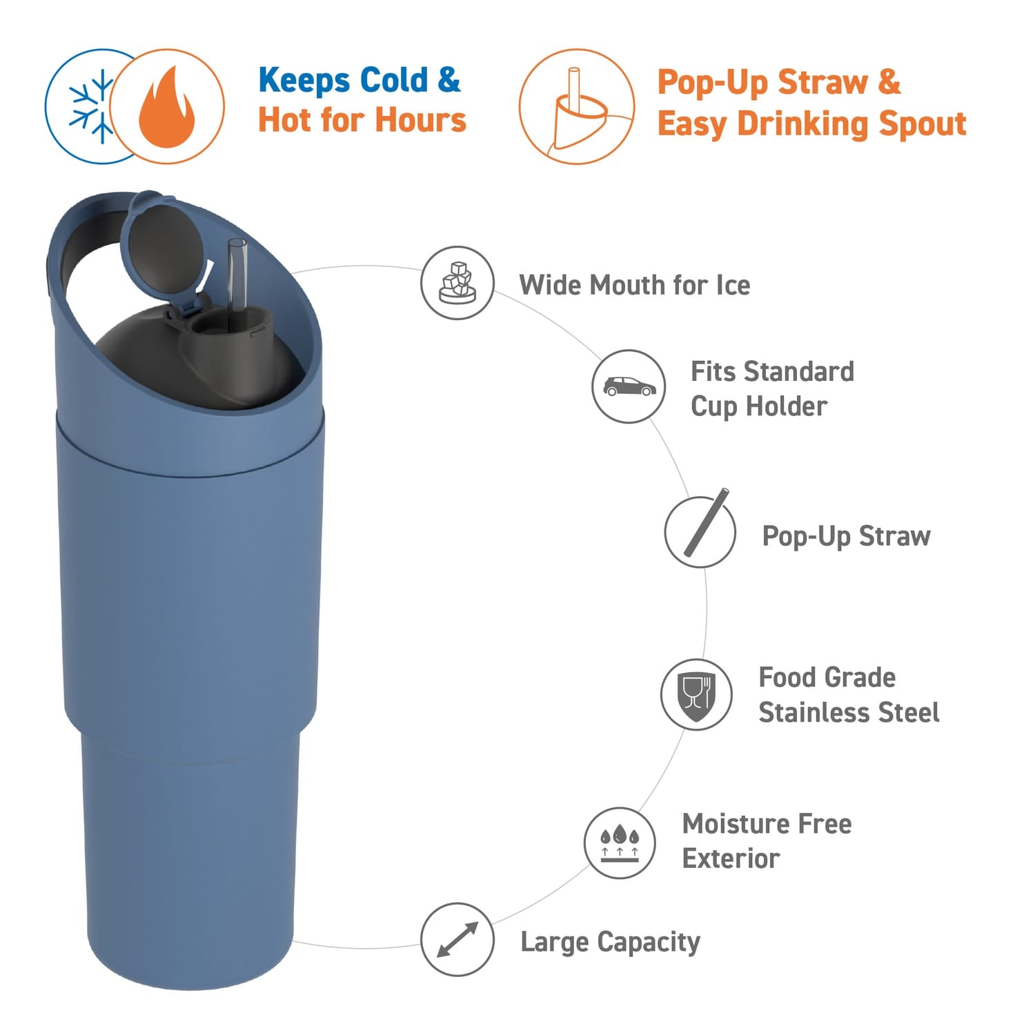 Asobu 32-Oz. Cosmic Insulated Water Bottle, Slate Gray